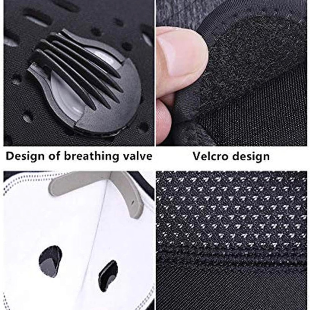 2pc Sport Mask with Exhalation Valves, Carbon Reusable with 4 Filters - Picture 4 of 6
